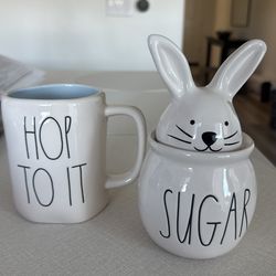 Easter Rae Dunn coffee mug & Sugar Keeper