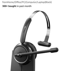 LEVN Wireless Headset 5.2 for Call Center, BluetoothHeadphones with Mic for Work(Noise Cancelling), 65 HoursWoktime & Mute Button, Wireless Headset fo
