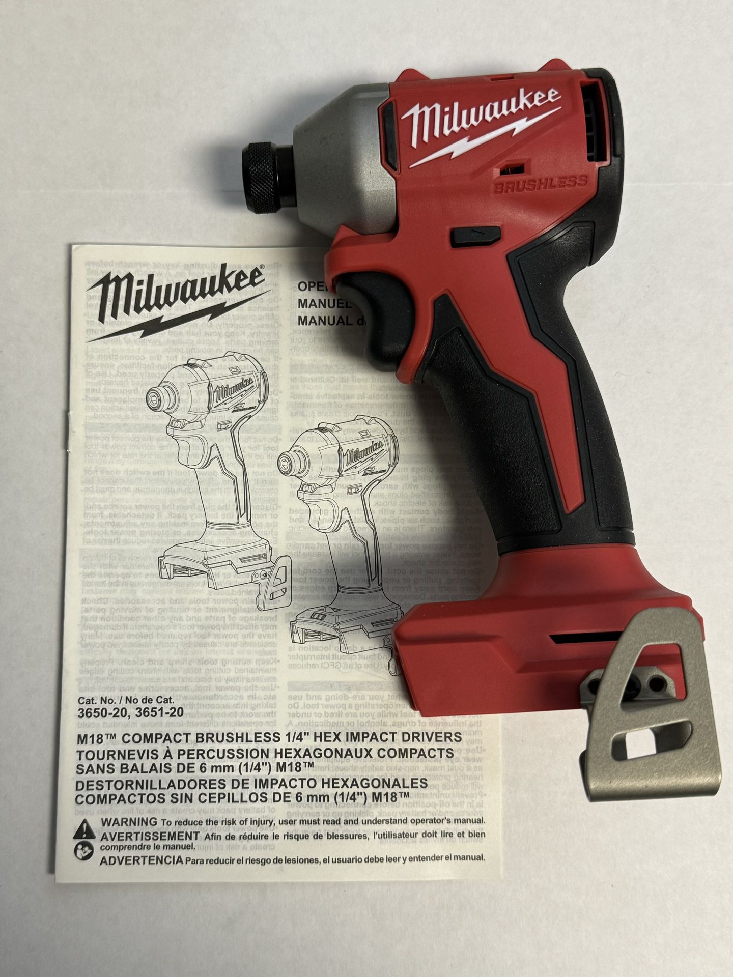 Milwaukee 3650-20 Brushless 1/4” Impact Driver (Tool Only)