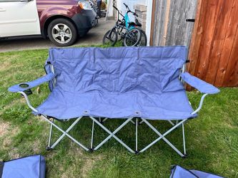 Folding Double Camp Chair Loveseat