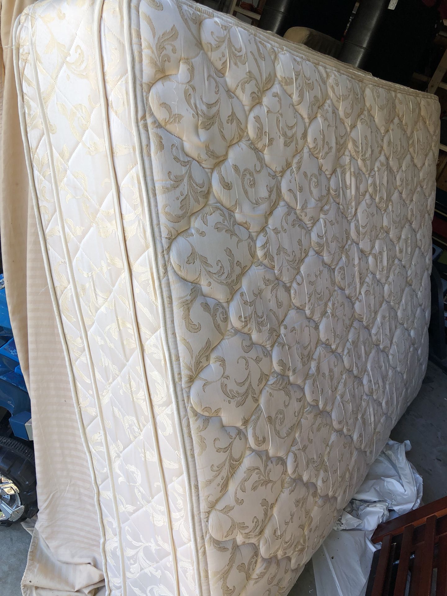 Double pillow top queen mattress and box spring