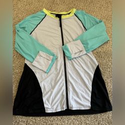 {BEACH HOUSE SPORT} Zip Up Perforated Rash Guard