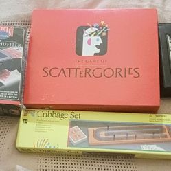 Vintage Lot Boardgames & Vintage 1979 Dominoes Set With Spinners 