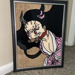Glass Anime Painting Demon Slayer LOCATED IN COVINA 
