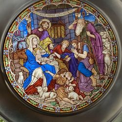 Vintage US Historical Society 1989 Stained Glass Jefferson Pewter Plate in Box