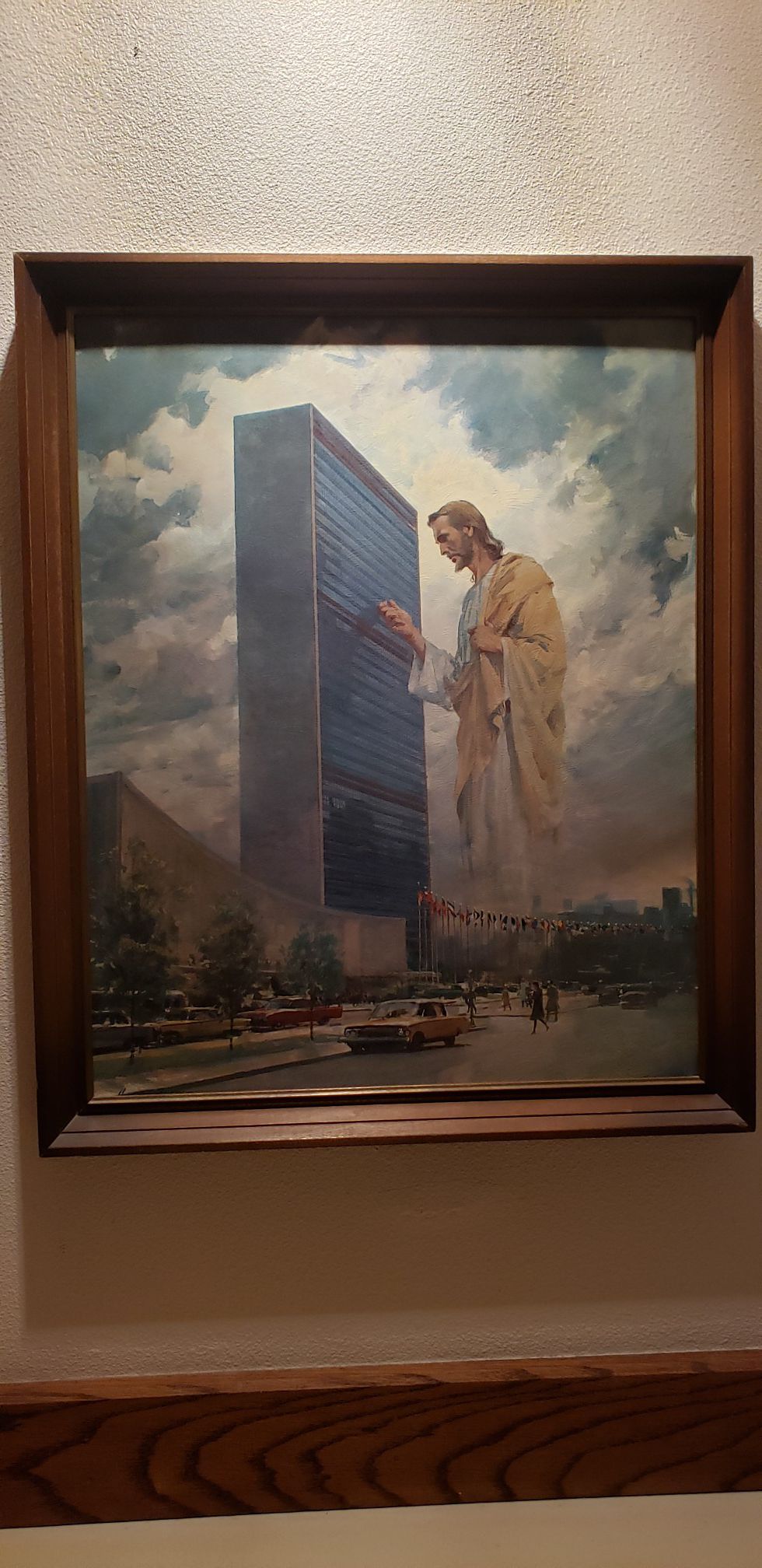 Picture picture of Christ knocking at the United Nations building.