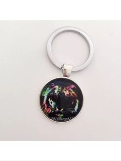 Glass cabochon keychain