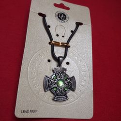 Pewter Celtic Cross Pendant Necklace 