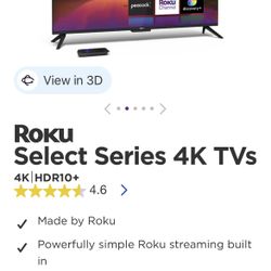 4K 43 Inch Roku Smart TV.