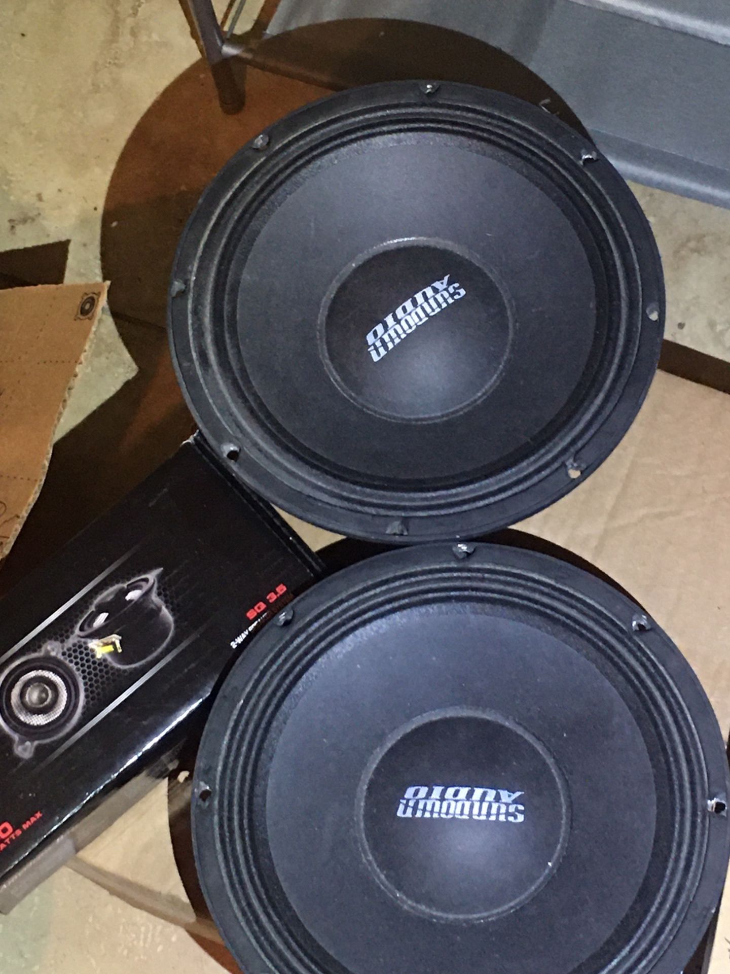 Subs/midrange/mid bass/tweeters/comoression Horns/ Amps