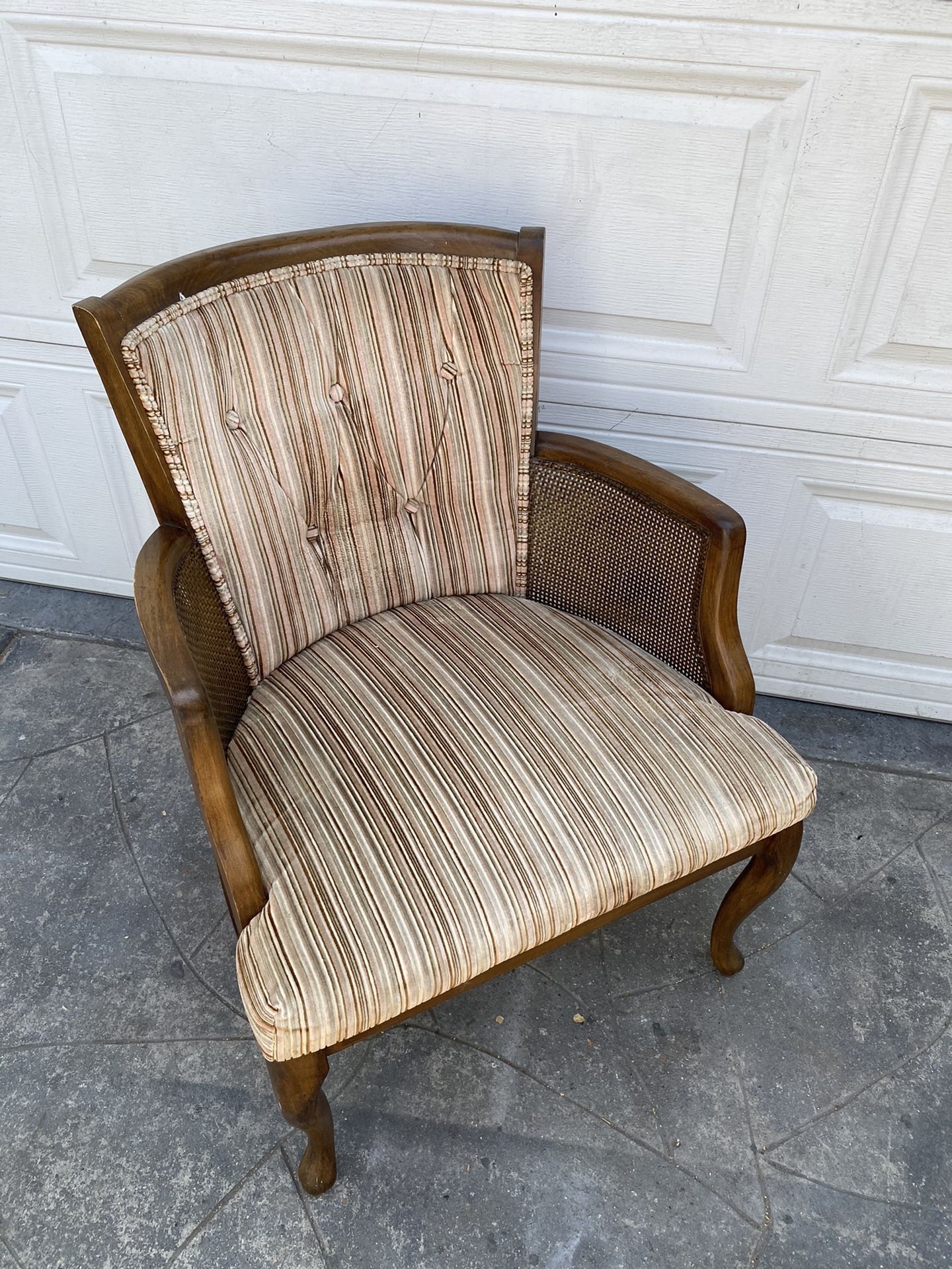 "Vintage 1950s circa accent wingback upholstered chair. Exceellent condition. No stains