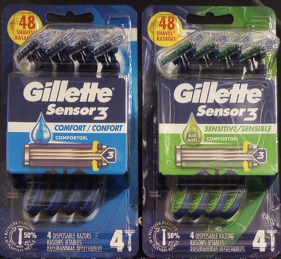 Gillette Sensor 3 Disposable Razor 4-packs - Set Of 2