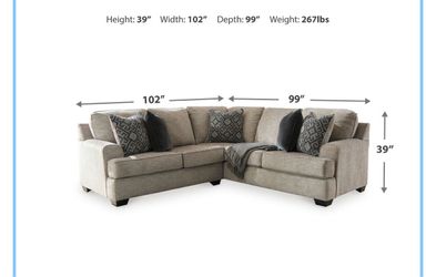 Ashley Bovarian sectional & oversized ottoman