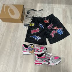 Matty Boy EE Shorts & Pink Glo Asics Kayano 14