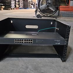 Network Rack With TP-Link TL-5G1016 Easy Smart Manage Plug And Play Rack Mount Switch
