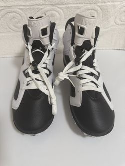 Air Jordan 6 Retro TD Oreo Men’s Football Cleats Size 10.5 Black And White New Open Box .