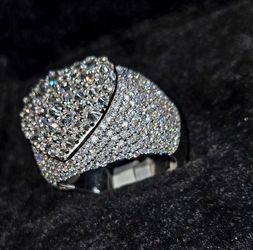 Moissanite Heart Ring Reverse Setting Moissanite Stones