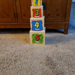 Vintage Kids Toy Wood Nesting Boxes set