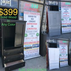 Armoire Wardrobe Solid Wood In Any Color With Rails
