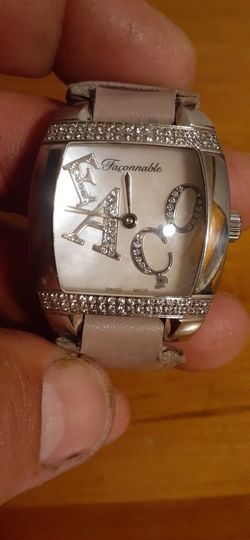 Faconnable Dome with diamonds has 1 carat and half diamonds is in very good condition quartz Swiss Made 