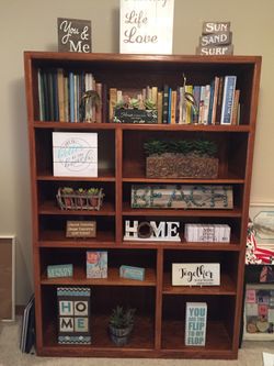 Solid wood bookshelf