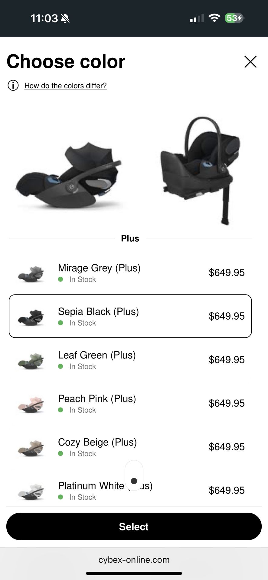 Cybex Black Car Seat For Newborn