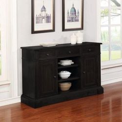 Brand New Antique Noir Console Server Cabinet