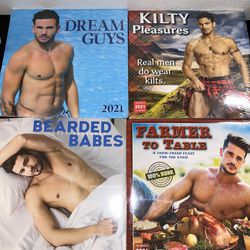 Set Of 4 Wall Calendar’s 2021 Gentleman Real Men Pictures Dream Guys Bearded