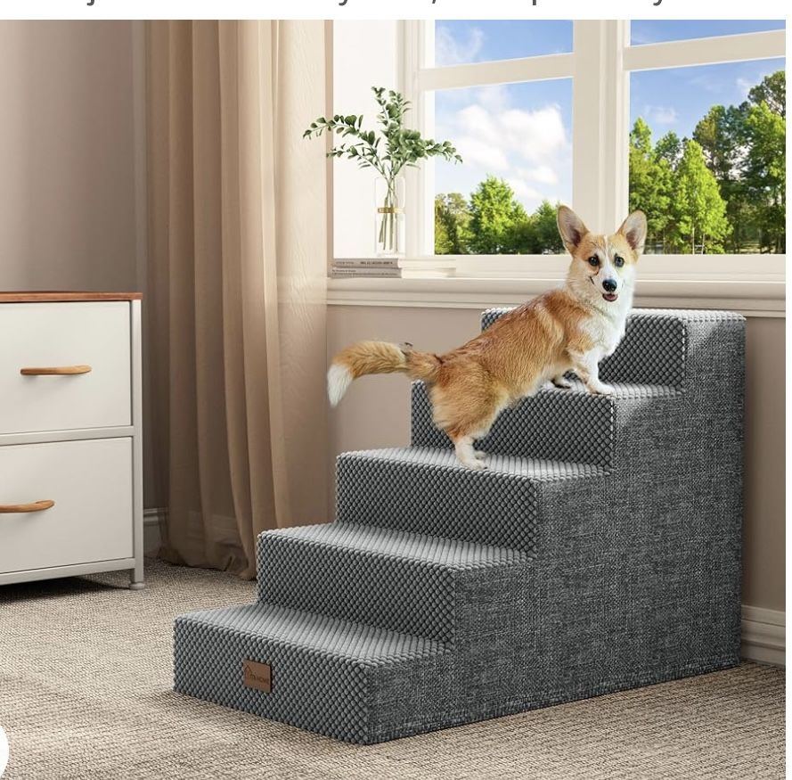 550-YITAHOME Dog Stairs, Pet Stairs for Small Dog, Pet Steps for Bed and Couch with Support Boards, Non-Slip Balanced Dog Steps for Injured and Elderl