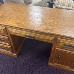Wooden Office Desk with Drawers