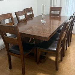 Wooden Dining Table with 8 Chairs