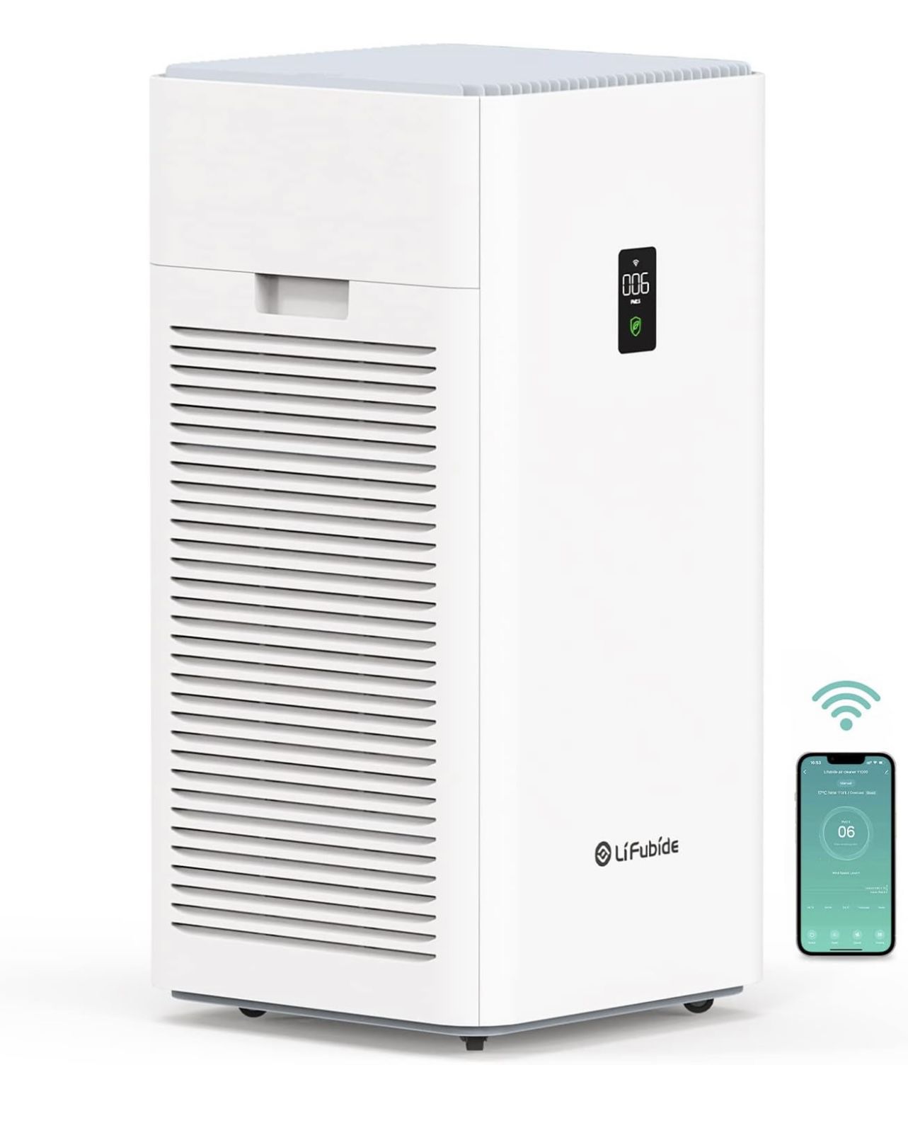 New Lifubide Large Room Air Purifier, H13 True HEPA,4555 Sq.Ft Coverage,24dB Low Noise For Bedroom,Removal Of 99.99% 0.01 Microns Particles, Pet Dande