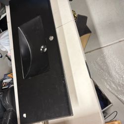 Swiss Madison 48 in. W x 19 In X 5.5 in. D Ceramic Vanity Top in Matte Black 