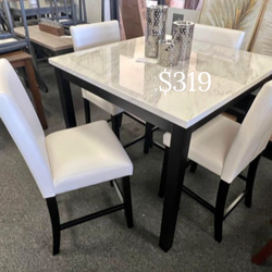 Elegant 5-Pc Counter Height Dining Table Set