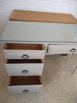 Desk with glass top