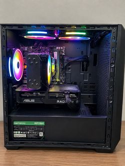 Custom RGB Gaming PC Build PC Ryzen 5 5500 + RX 6600 8GB + 16GB RAM RGB
