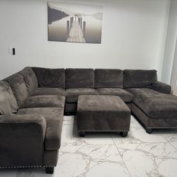 Sectional Sofa Couch Sala Ottoman 