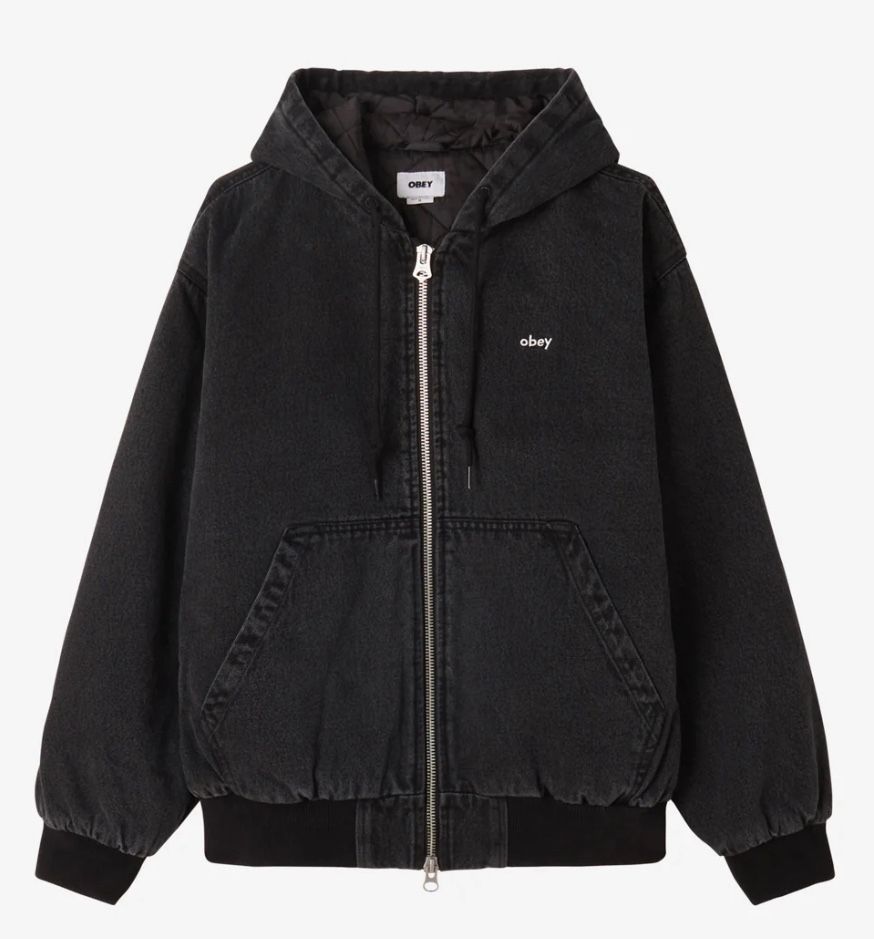 OBEY Clothing Heavy Zip Jacket Black Brand New DS