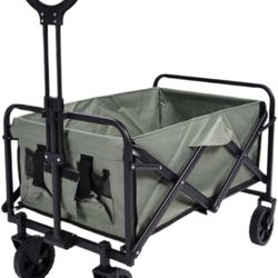 Outdoor carts with Wheels Outdoor Camper Stall, Trolley, Camping Car, Picnic, Portable Foldable Outing, Hand-Pulled Camping Trailer Outdoor Cart(Green