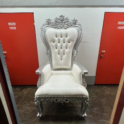 Silver and White Chair (1) LARGE