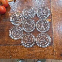 Antique zodiac sign coasters