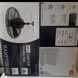 🔥 NEW Hampton Bay 20" Conyer Ceiling Fan - Indoor/Outdoor - Matte Black