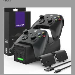 Fosmon for Xbox Series X/S Controller Charger Station with 2X 2400mWh Rechargeable Battery Pack with Cover for Xbox Series X | S Controllers (Not for 