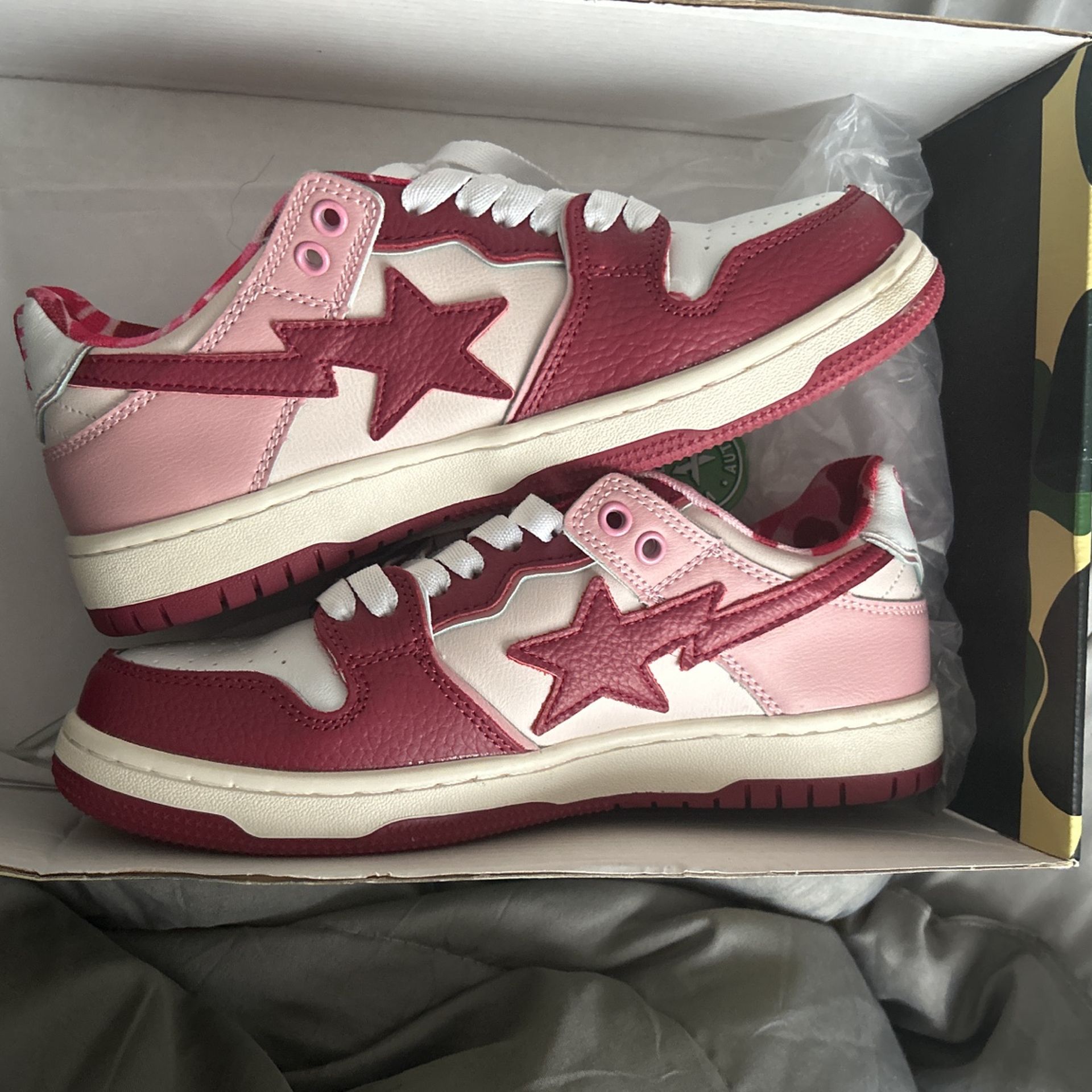 pink Bape sneakers