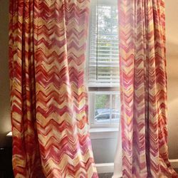 Custom Lined Curtains With Flower Magnetic Tie Back