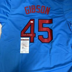 St Louis Cardinals Bob Gibson #45 Signed Baseball Jersey With COA Autographed