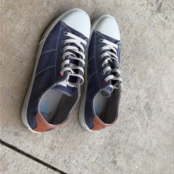 Johnnie-O Mens Sailaway Navy White Canvas Sneaker Casual Men's Shoe Size 9 Men