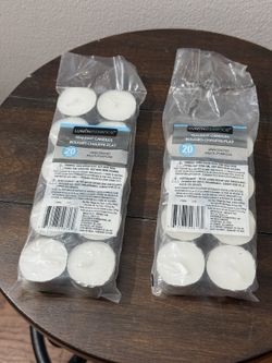 20ct White Tealight CANDLES ~Unscented ~Long Lasting Tea Lights