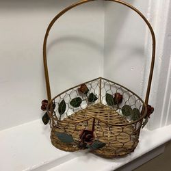 Rose Metal Basket 