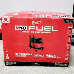 M18 FUEL 6 Gal. Cordless Wet/Dry Shop Vacuum with Filter, Hose, and Accessories